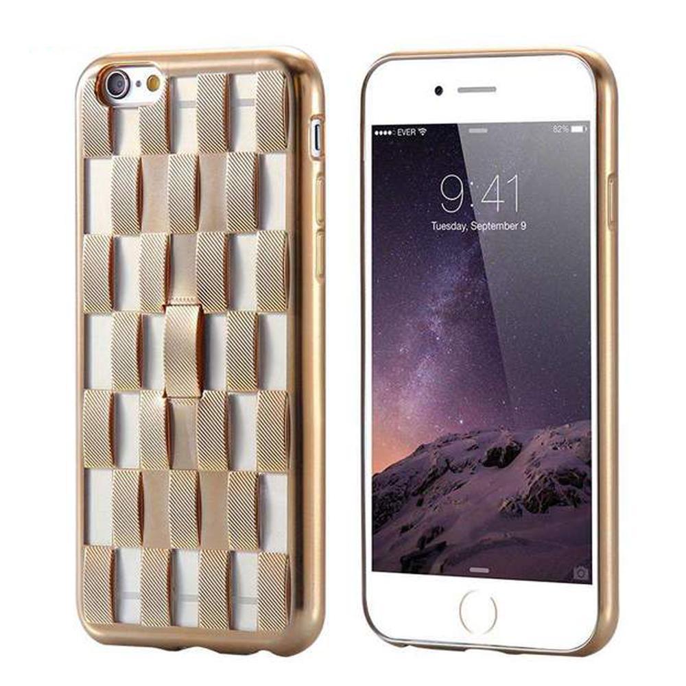 Case For iPhone 6 6s Plus Luxury 3D Weave Pattern Stand Holder Thin Phone
