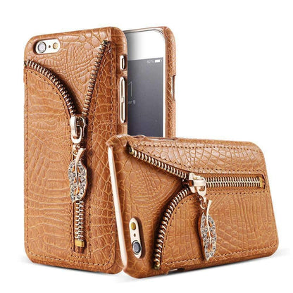 Crocodile Pattern Cases Capa With Card Slot Shell For iPhone