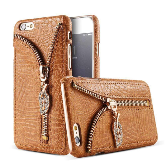 Crocodile Pattern Cases Capa With Card Slot Shell For iPhone