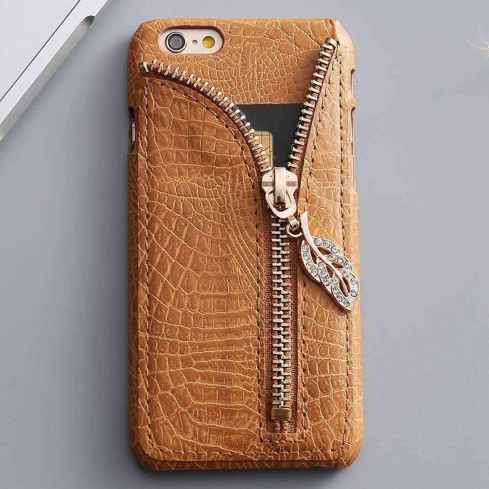Crocodile Pattern Cases Capa With Card Slot Shell For iPhone