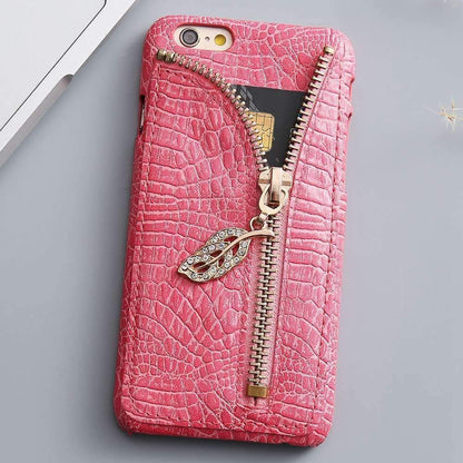 Crocodile Pattern Cases Capa With Card Slot Shell For iPhone