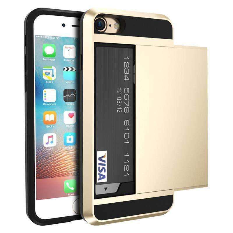 Slide Credit Card Slot Case For iPhone