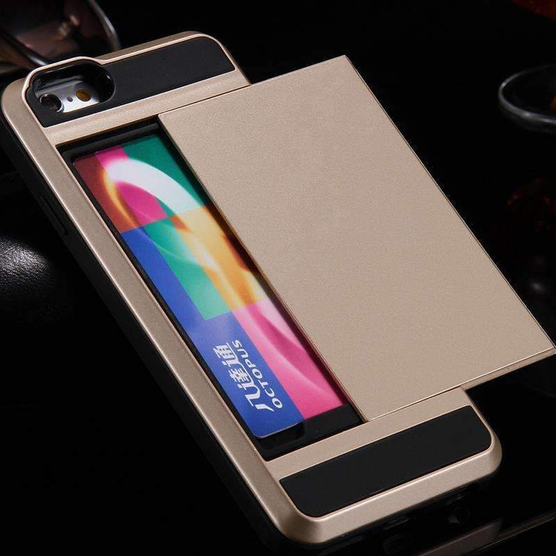 Slide Credit Card Slot Case For iPhone