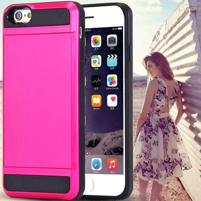 Slide Credit Card Slot Case For iPhone