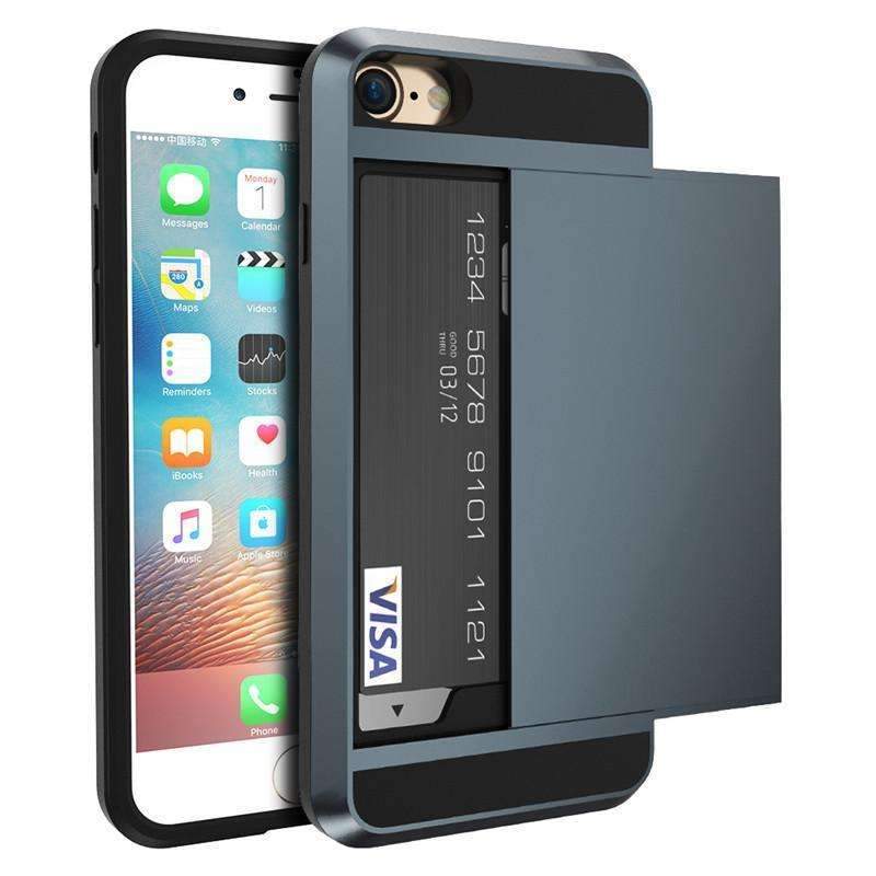 Slide Credit Card Slot Case For iPhone
