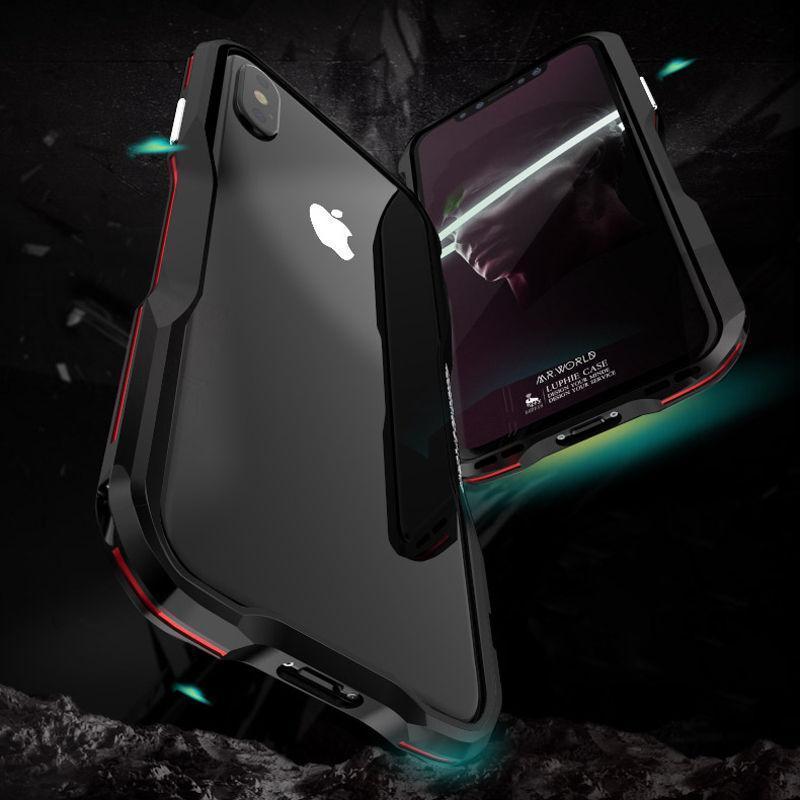 New Metal Shockproof Premium Frame Case w/ Sound Chamber - Aluminum Frame for iPhone 7 8 X XS XR Series