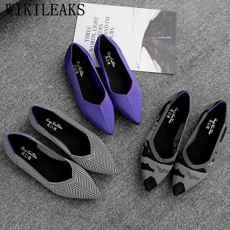 pointed toe women shoes luxury brand flat shoes