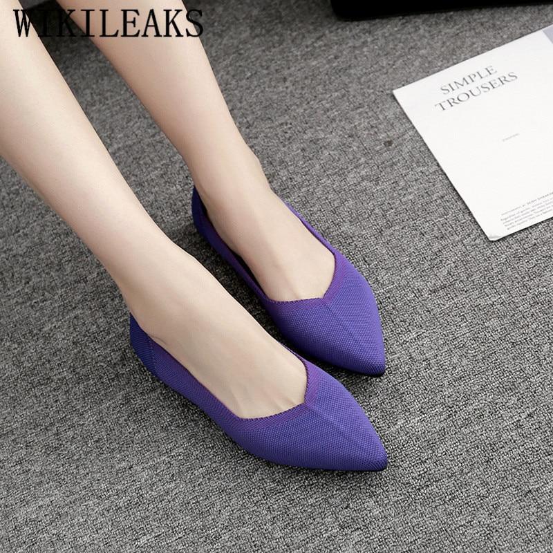 pointed toe women shoes luxury brand flat shoes