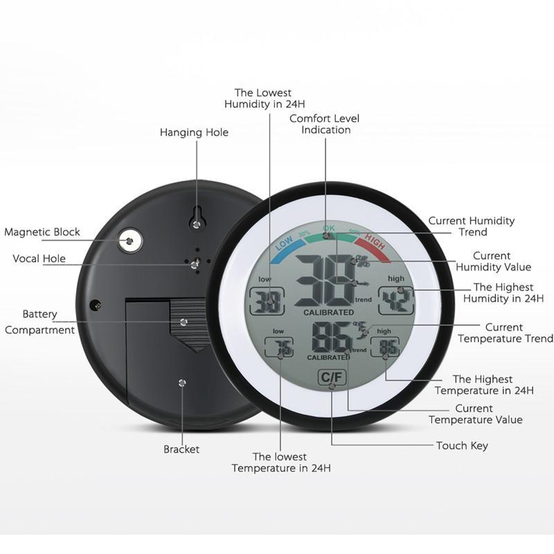 Multifunctional Digital Thermometer Hygrometer Temperature Humidity