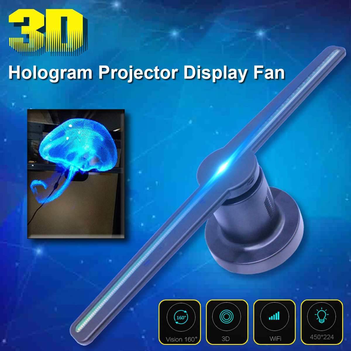 3d Hologram Led Display Projector Fan