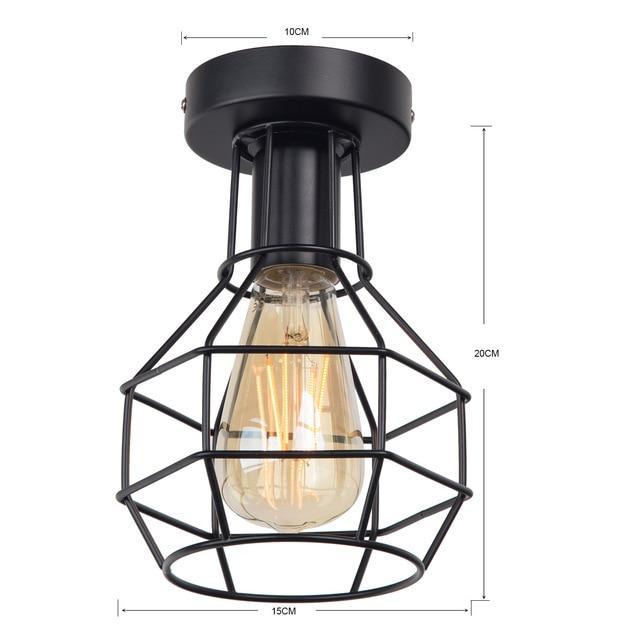 Vintage Iron Black Ceiling LED Light