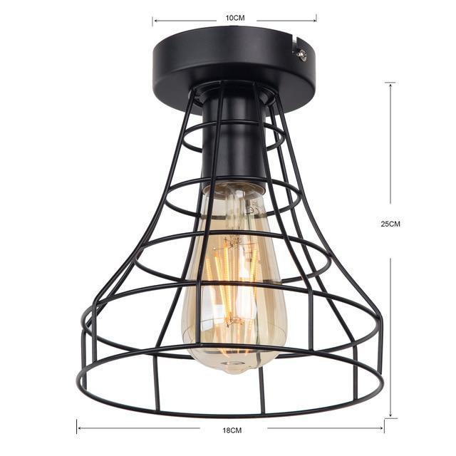 Vintage Iron Black Ceiling LED Light