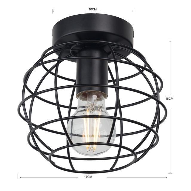 Vintage Iron Black Ceiling LED Light