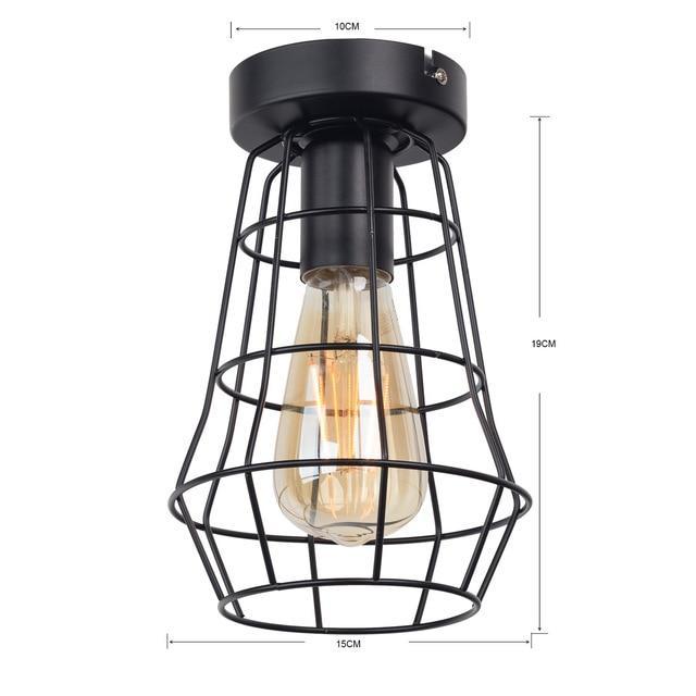 Vintage Iron Black Ceiling LED Light