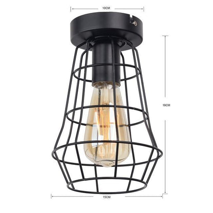 Vintage Iron Black Ceiling LED Light