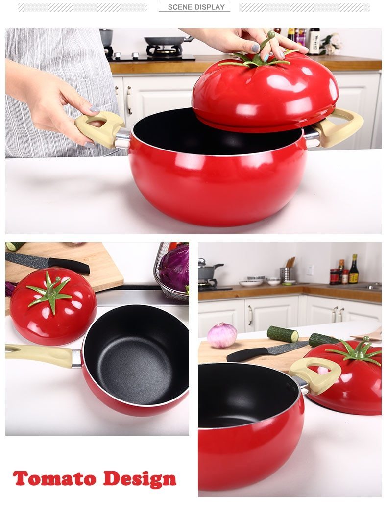 Fruit Color Ceramic Aluminum Frying Pan