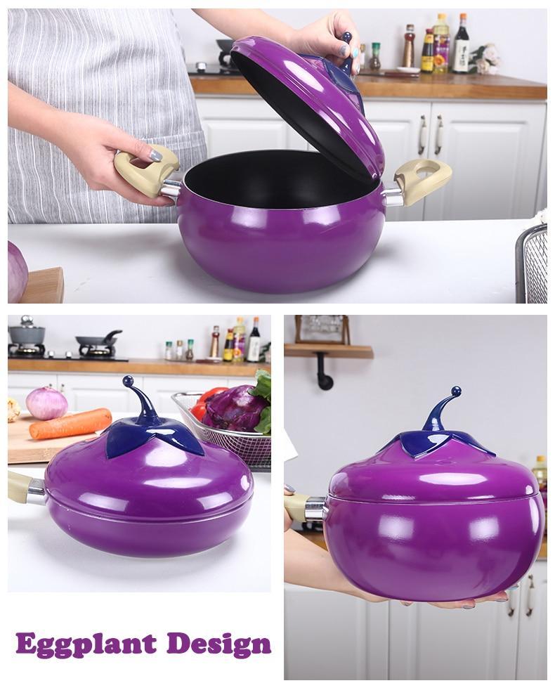 Fruit Color Ceramic Aluminum Frying Pan