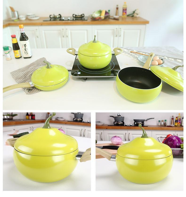 Fruit Color Ceramic Aluminum Frying Pan