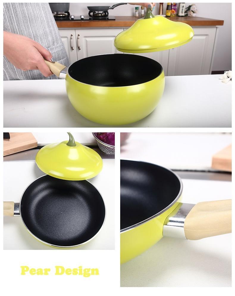 Fruit Color Ceramic Aluminum Frying Pan