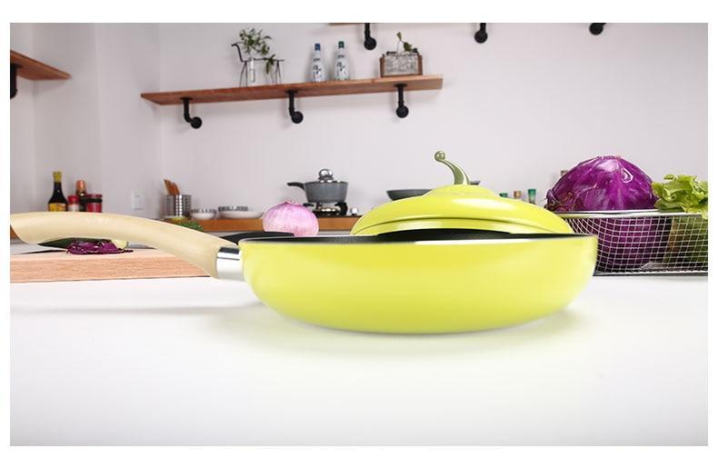 Fruit Color Ceramic Aluminum Frying Pan