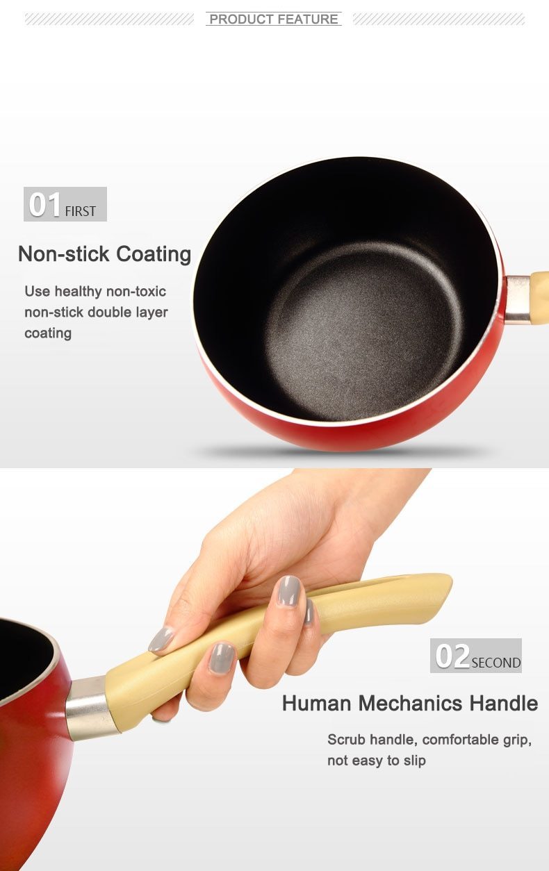 Fruit Color Ceramic Aluminum Frying Pan