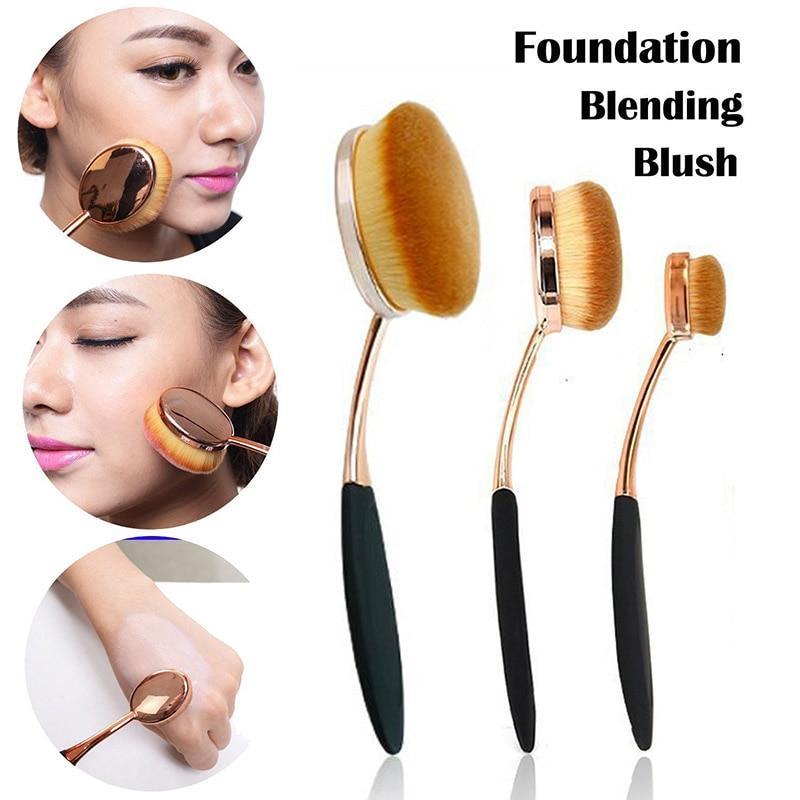 GoldBrush - 5 Piece Oval Makeup Brush