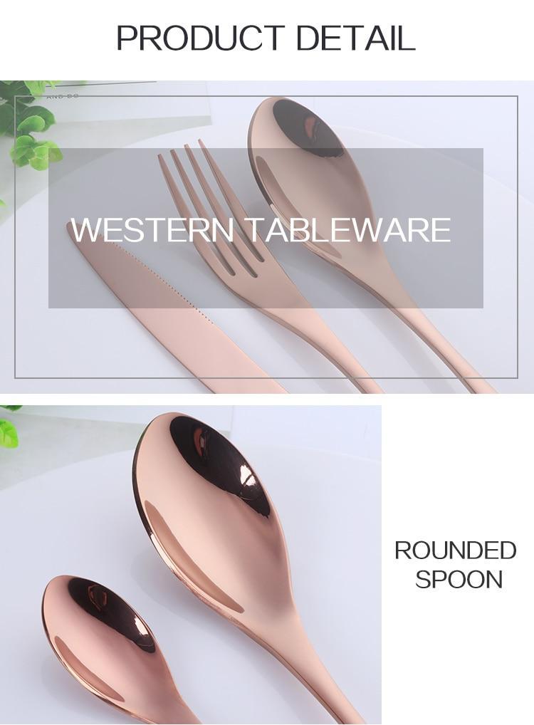 Rose Gold Silverware - 4 Piece Set