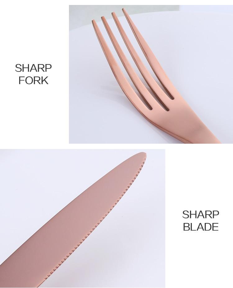 Rose Gold Silverware - 4 Piece Set