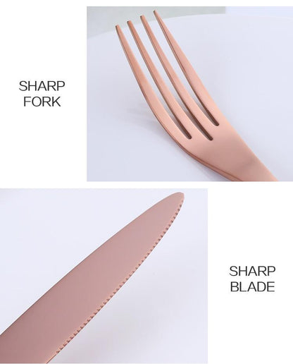 Rose Gold Silverware - 4 Piece Set