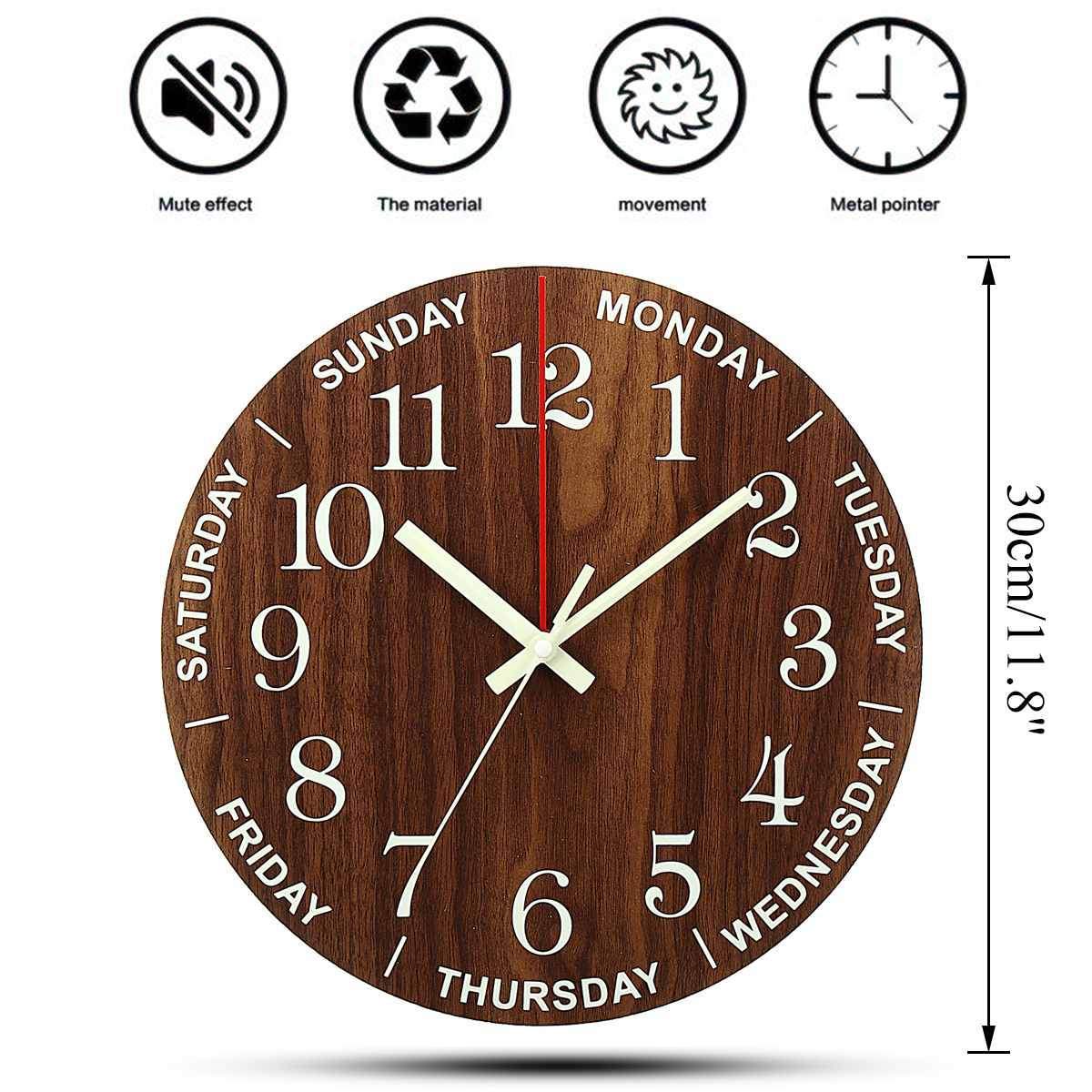 12 Inch Luminous Wall Clocks Home Decor Bedroom Decor