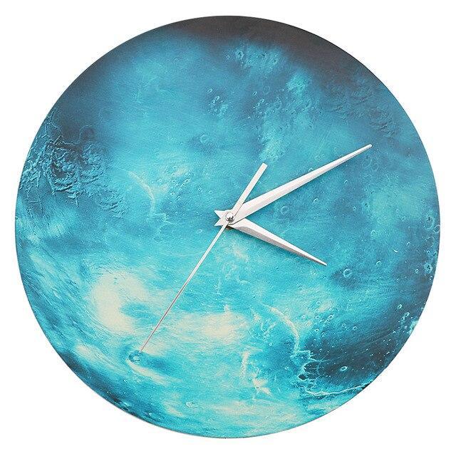 Large Wall Clock, Neptune, Pisces Sign, Rustic Boho Decor Clock, Blue Clock, Space Clock, Modern Clock, Unique clock, Steampunk Wall Clock