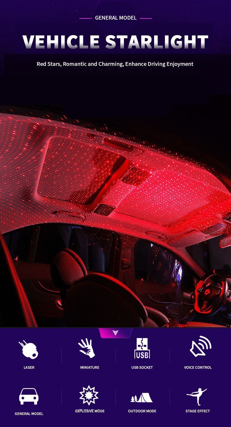 Car Atmosphere Lamp Interior Ambient Star Light