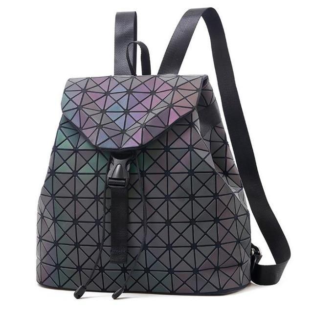 Geometric Backpack Holographic Reflective Bag