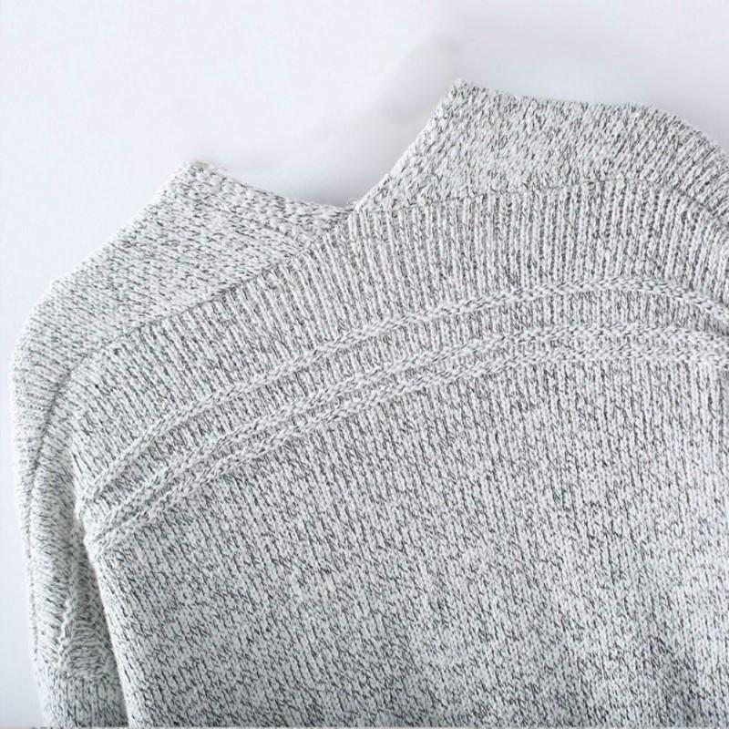 Grey Long Sleeve Loose Knitting Cardigan Sweater