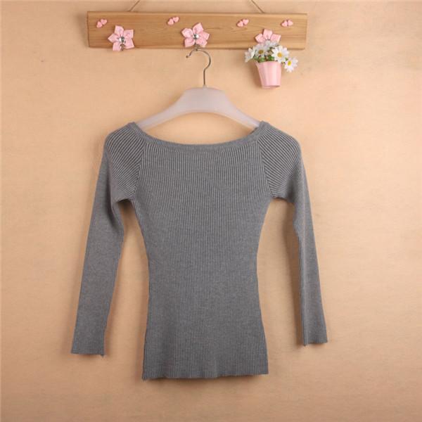 Slit Neckline Strapless Sweater