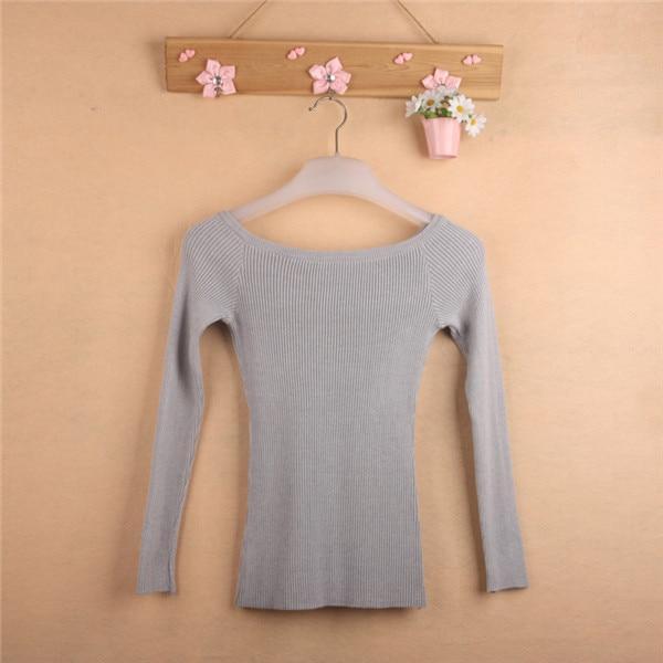 Slit Neckline Strapless Sweater