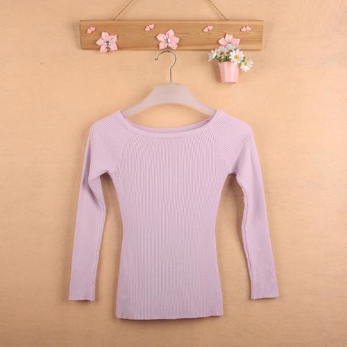 Slit Neckline Strapless Sweater