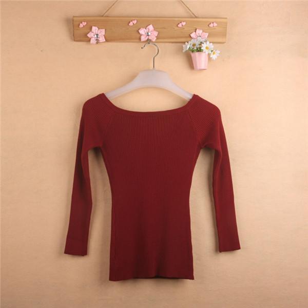 Slit Neckline Strapless Sweater