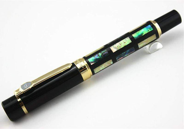 RealSeaShellLuxuryFountainPenJinhao650Black18kgpMediumNibGreatWall