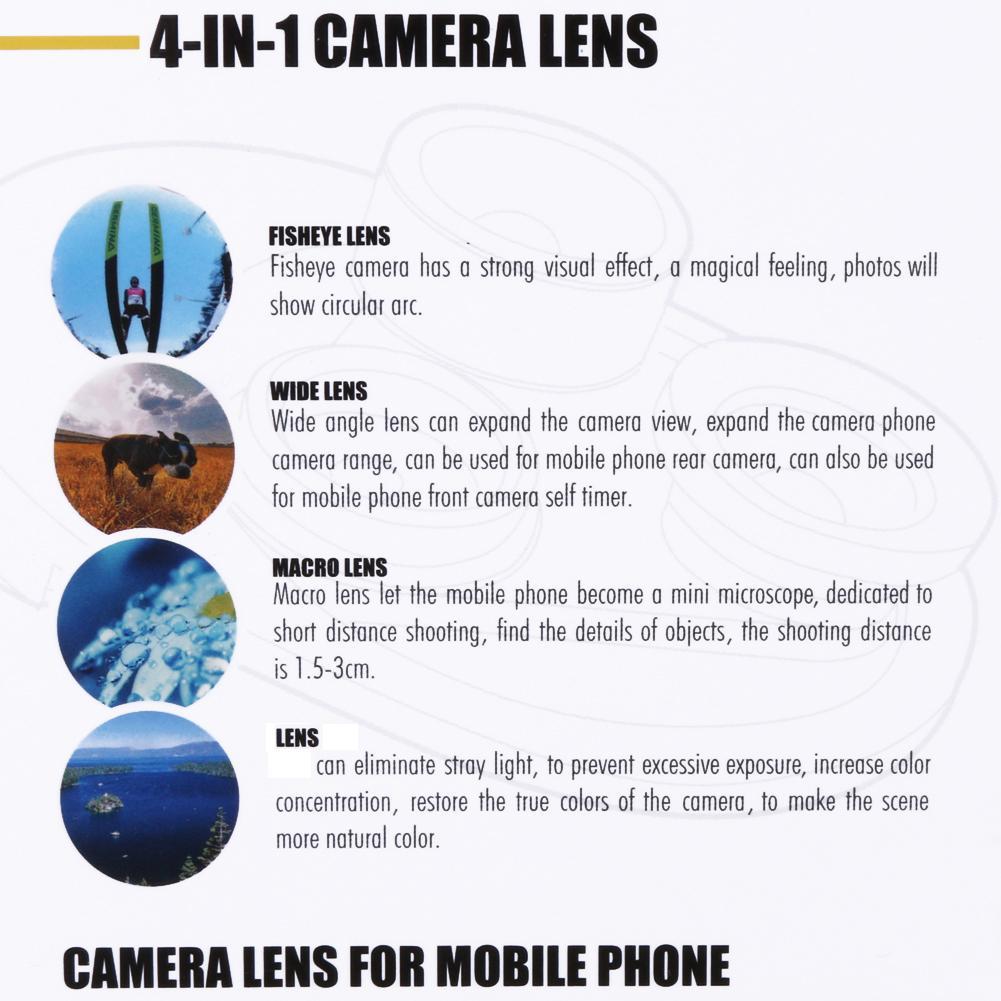 4 in 1 Clip-on Mobile Phone Camera Lens