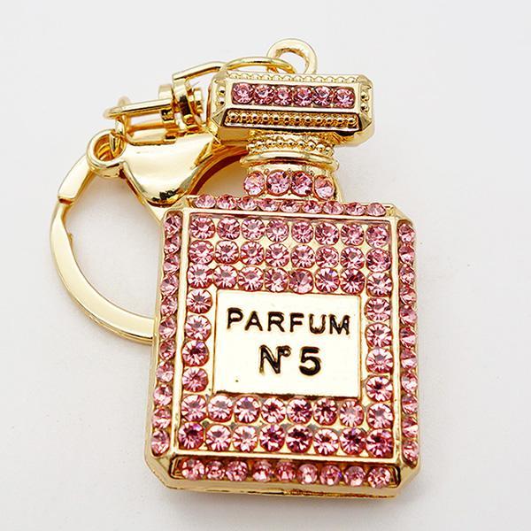 Crystal Charm Perfume Bottle Keychain