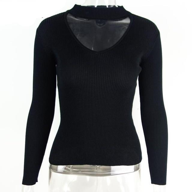 Elegant halter knitted sweater