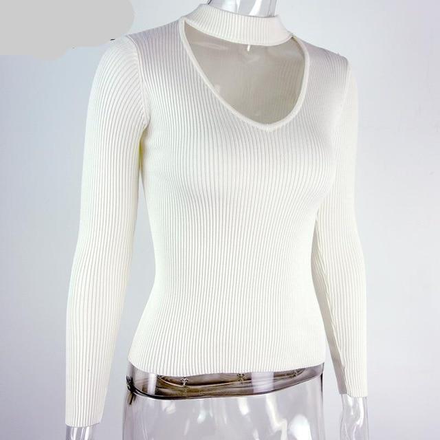 Elegant halter knitted sweater