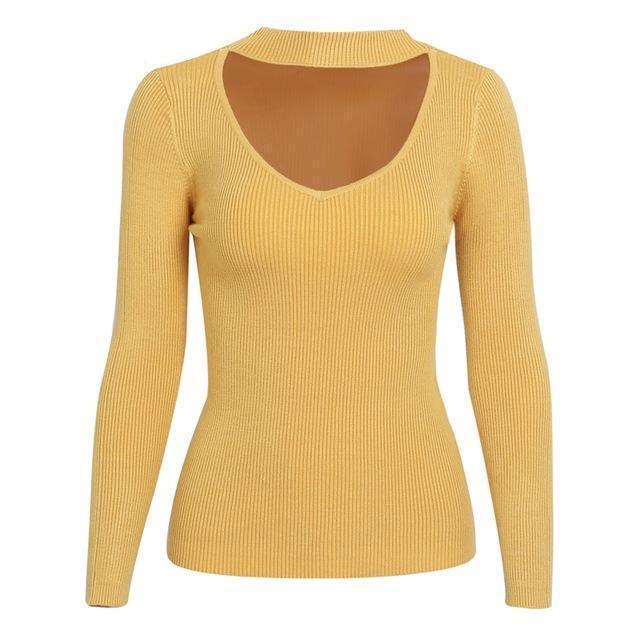 Elegant halter knitted sweater