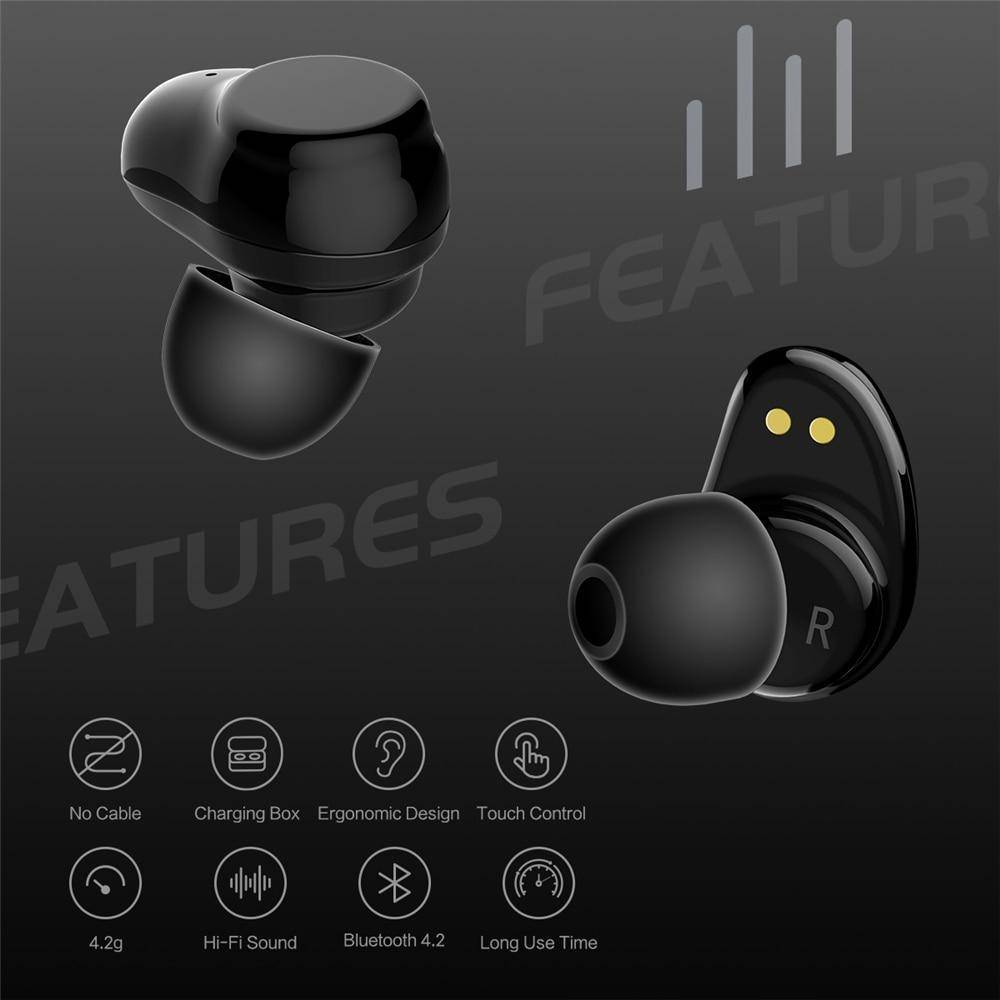 TWS True Wireless Bluetooth Earbuds Touch Control and Charging Case
