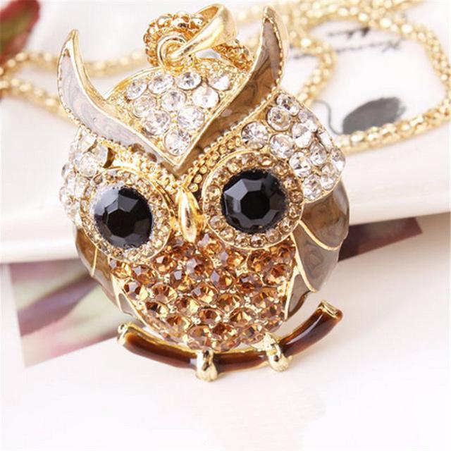 Women Sweater Owl Chain Necklace
