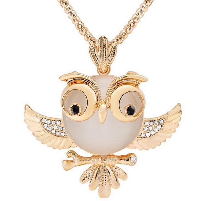 Women Sweater Owl Chain Necklace