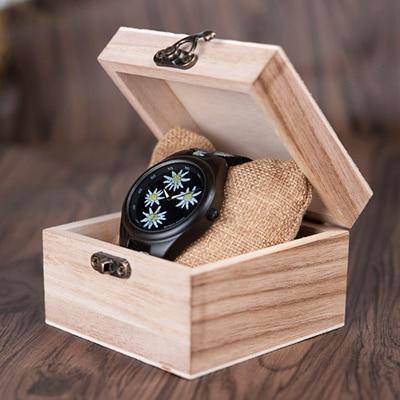 Bamboo Wooden Watch for Women With Embroidered Face
