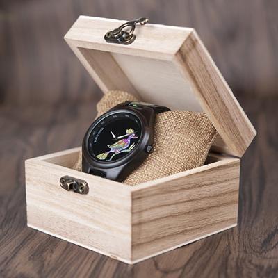 Bamboo Wooden Watch for Women With Embroidered Face