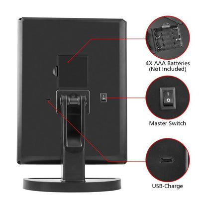 22 LED Lighted Makeup Mirror - Desktop Touch Screen Make Up Mirror